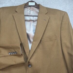 Jos A Bank‎ Blazer Cashmere Blend Brown Wool Sport Coat 44R Mens
